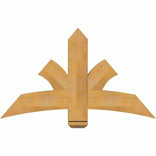 Ekena Millwork Davenport Rough Sawn Timber Gable Bracket, Western Red Cedar, 48"W x 28"H x 4"D x 6"F, 14/12 Pitch GBW048X28X0406DAV00RWR - main